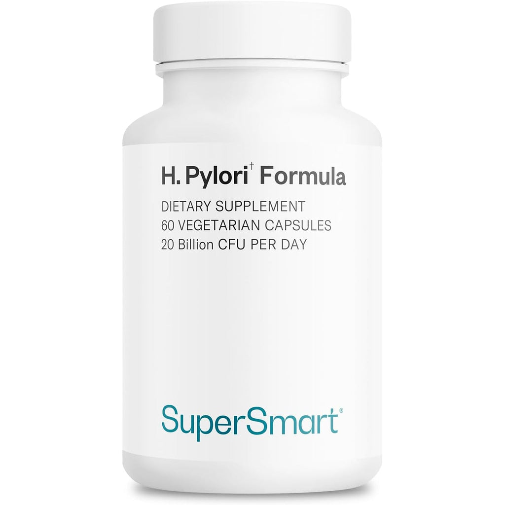 Supersmart H. Pylori Formula 20 Billion CFU per Day - Natural Probiotic Lactobacillus Reuteri DSM 17648 Supplement | Non-Gmo & Gluten Free - 60 Vegetarian Capsules