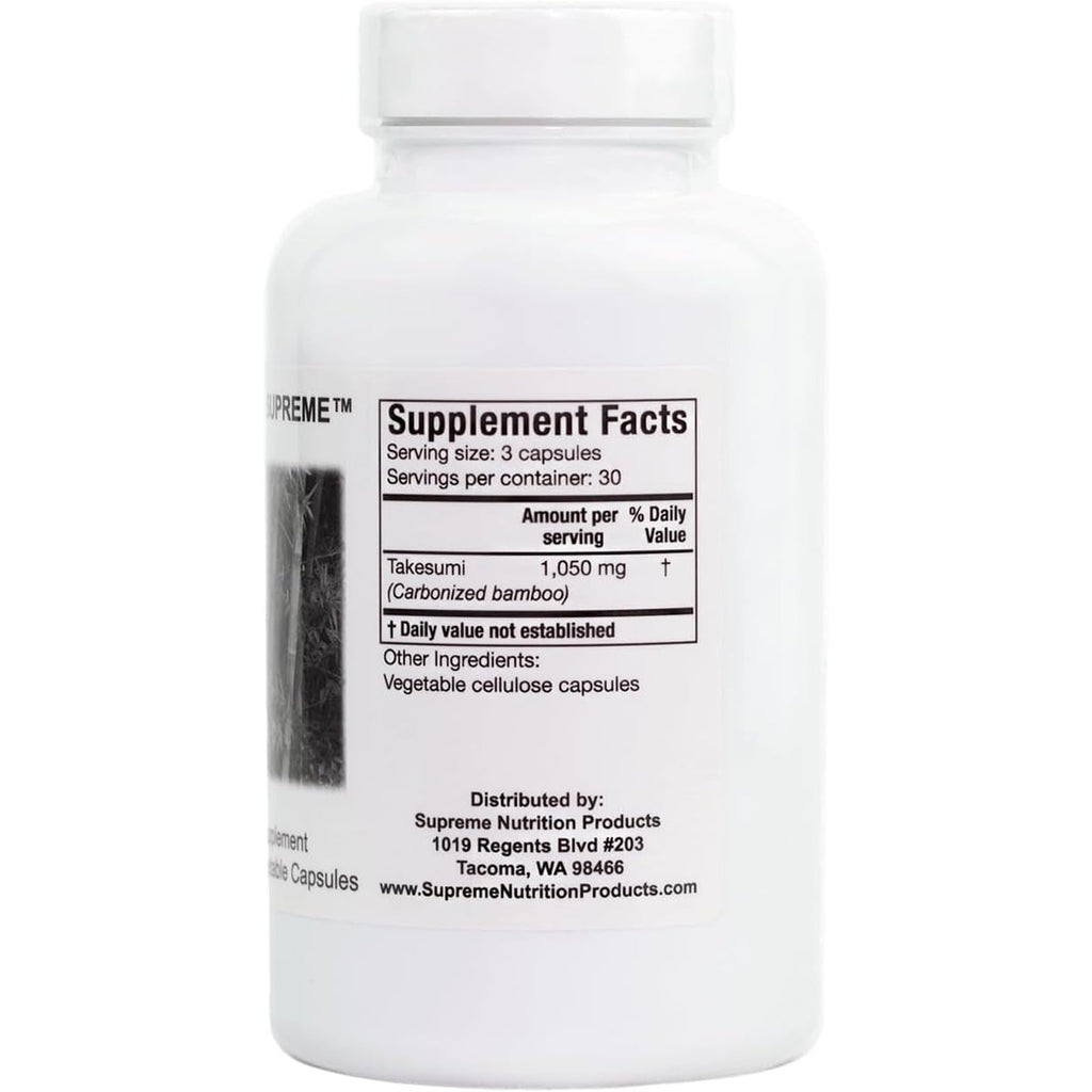 Supreme Nutrition Takesumi Supreme, 90 Pure Activated Bamboo Charcoal Vegetarian Capsules