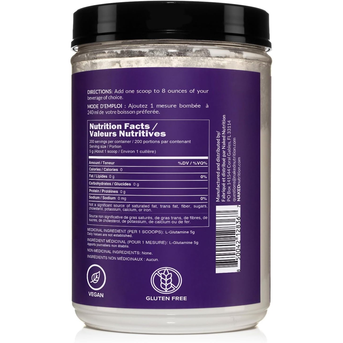 Pure L-Glutamine Made in the USA - 200 Servings - 1,000G, 2.2Lb Bulk, Vegan, Non-Gmo, Gluten and Soy Free. Minimize Muscle Breakdown & Improve Protein Synthesis. No Additives