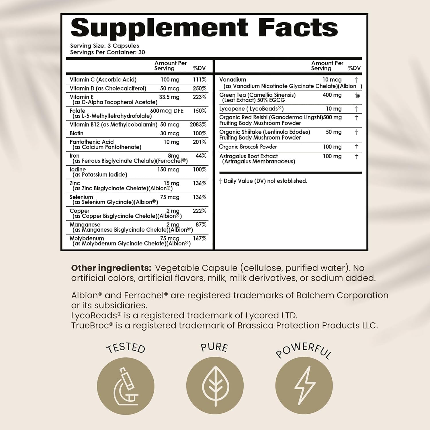 PAPCLEAR Physician Formulated | All Natural Immune Support Supplement | Advanced Powerful Immunity Booster | 21 Vitamins & Nutrients with Organic Shiitake Mushroom & Lycopene | 90 Capsules | Pack of 1