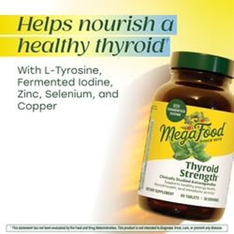 Megafood Thyroid Strength - Mineral Supplement- Thyroid Support for Women with Ashwagandha, Zinc, Selenium, Copper, Iodine & L-Tyrosine - 90 Tabs (45 Servings)