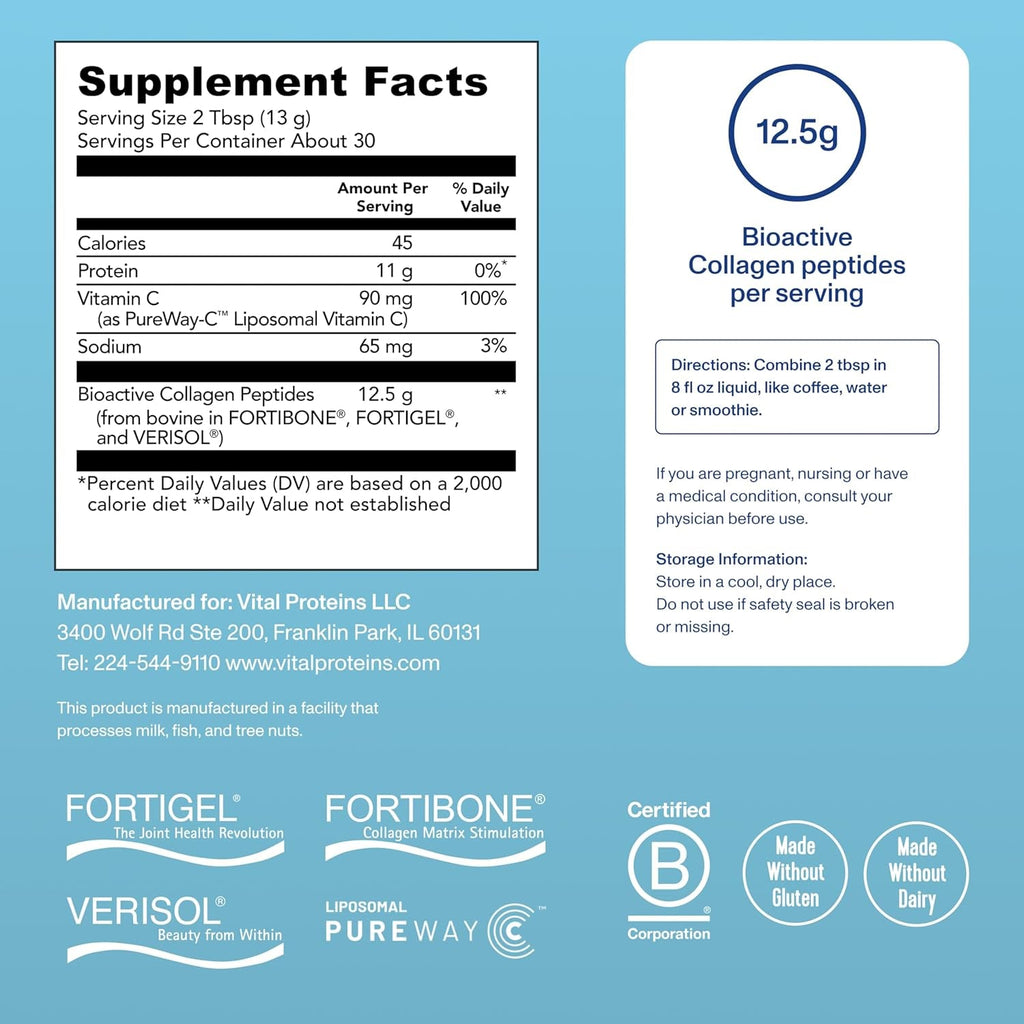 Vital Proteins® Professional Daily Foundational Support, 12G Bioactive Collagen Peptides, Reduces Fine Lines & Wrinkles, Supports Joint Mobility**
