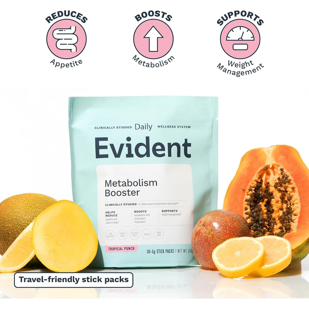 Metabolism Boost Powder – Fat Burner Supplement with Chicory Root, Greenselect Phytosome and H20Slim – Helps Support Weight Loss & Management + Reduce Appetite – 30 Stick Packs