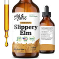 Wild & Organic Slippery Elm Liquid Drops - Lung, Digestive & Women'S Support - Slippery Elm Bark Supplement - Add to Tea Tincture - Ulmus Rubra Herb - Vegan, Sugar & Alcohol-Free - 4 Fl Oz