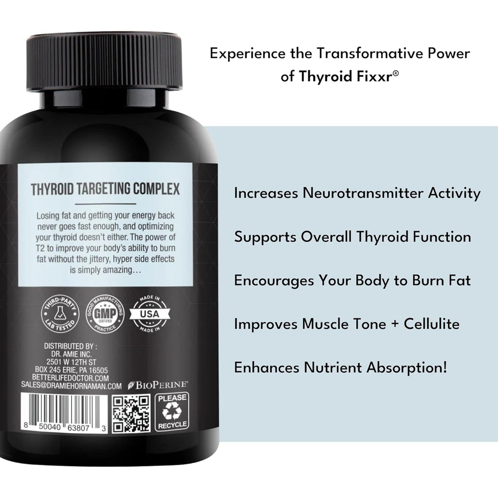 Thyroid Support by Dr. Amie | T2 Thyroid Supplement | 30 Day Supply, 60 Capsules