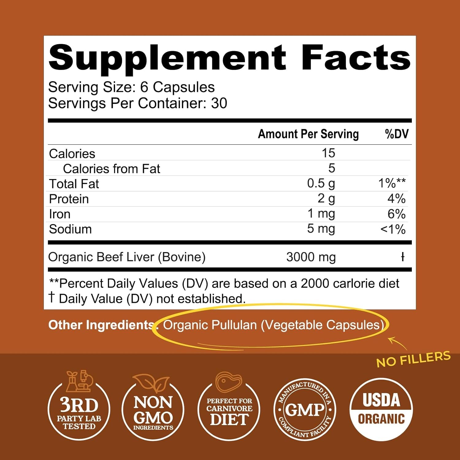 USDA Organic Beef Liver Capsules – Grass Fed & Pasture Raised in Australia – Nutrient Dense Superfood for Energy & Wellness – No Fillers, Freeze-Dried Liver Supplement – 180 Capsules