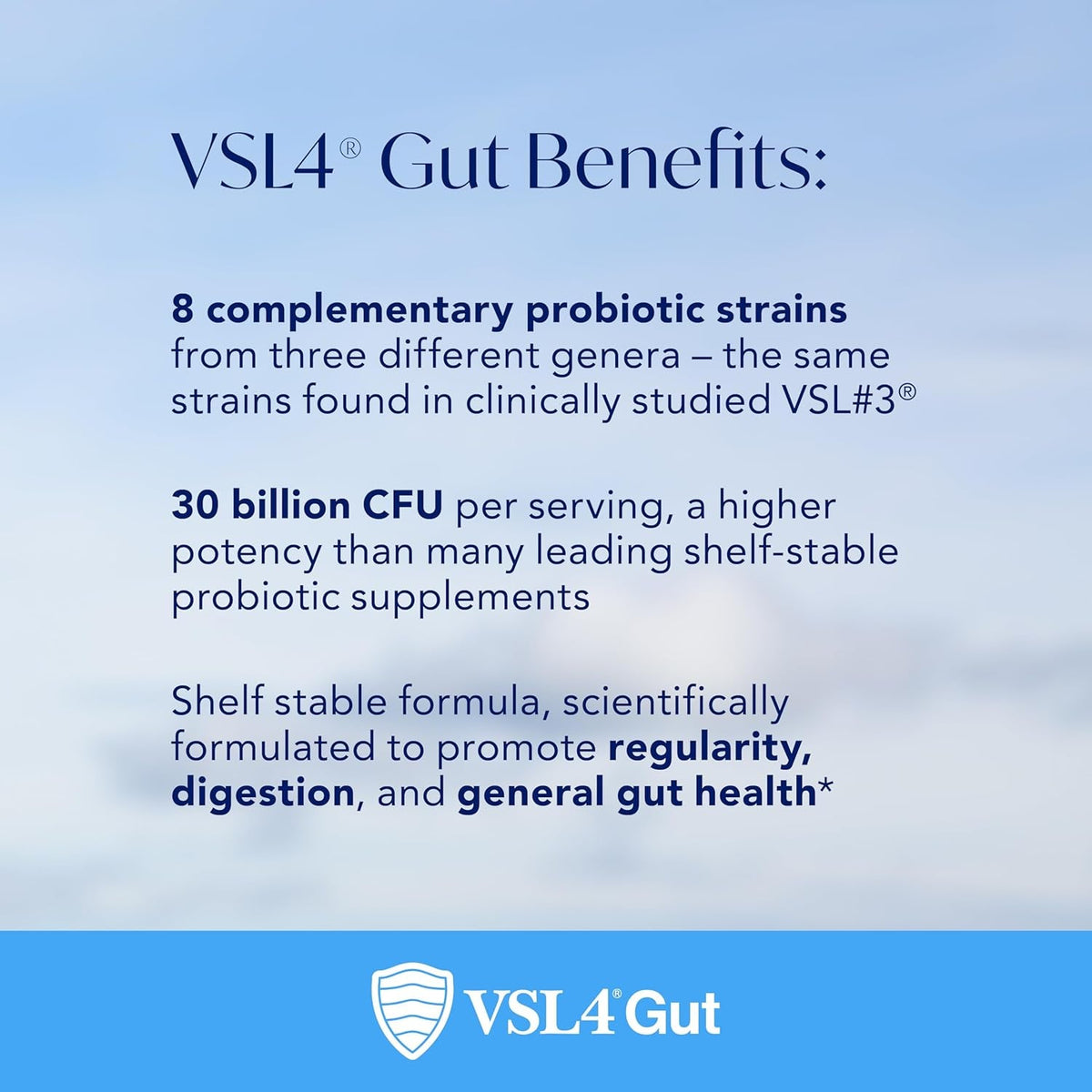 VSL4® Gut Daily Probiotics for Gut Health - 30B Cfus, Multi-Strain Digestive Support for Women & Men, Promotes Gut Balance & Regularity, Potent, Shelf-Stable Probiotic Supplement, 30 Capsules