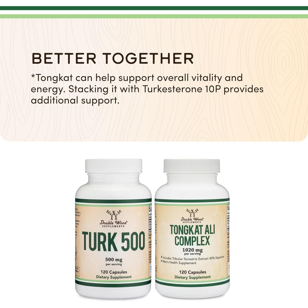 Turkesterone Supplement 500Mg, 120 Capsules (Ajuga Turkestanica Extract Std. to 10% Turkesterone) Similar to Ecdysterone for Men'S Health Support (Manufactured and Tested in the USA) by Double Wood