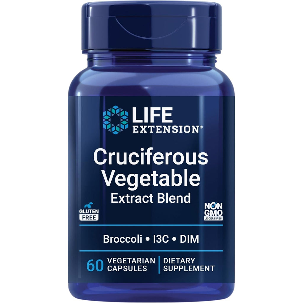 Life Extension Cruciferous Vegetable Extract Blend, Broccoli Extract, I3C, Helps Maintain DNA Health & Already Healthy Hormone Levels, Gluten Free, Non-Gmo, Vegetarian, 60 Capsules