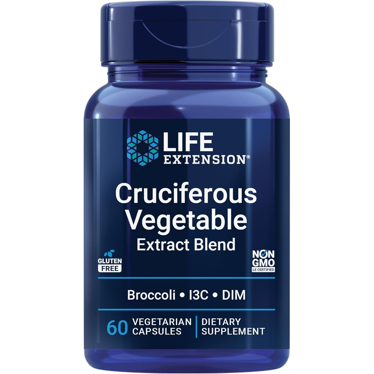 Life Extension Cruciferous Vegetable Extract Blend, Broccoli Extract, I3C, Helps Maintain DNA Health & Already Healthy Hormone Levels, Gluten Free, Non-Gmo, Vegetarian, 60 Capsules