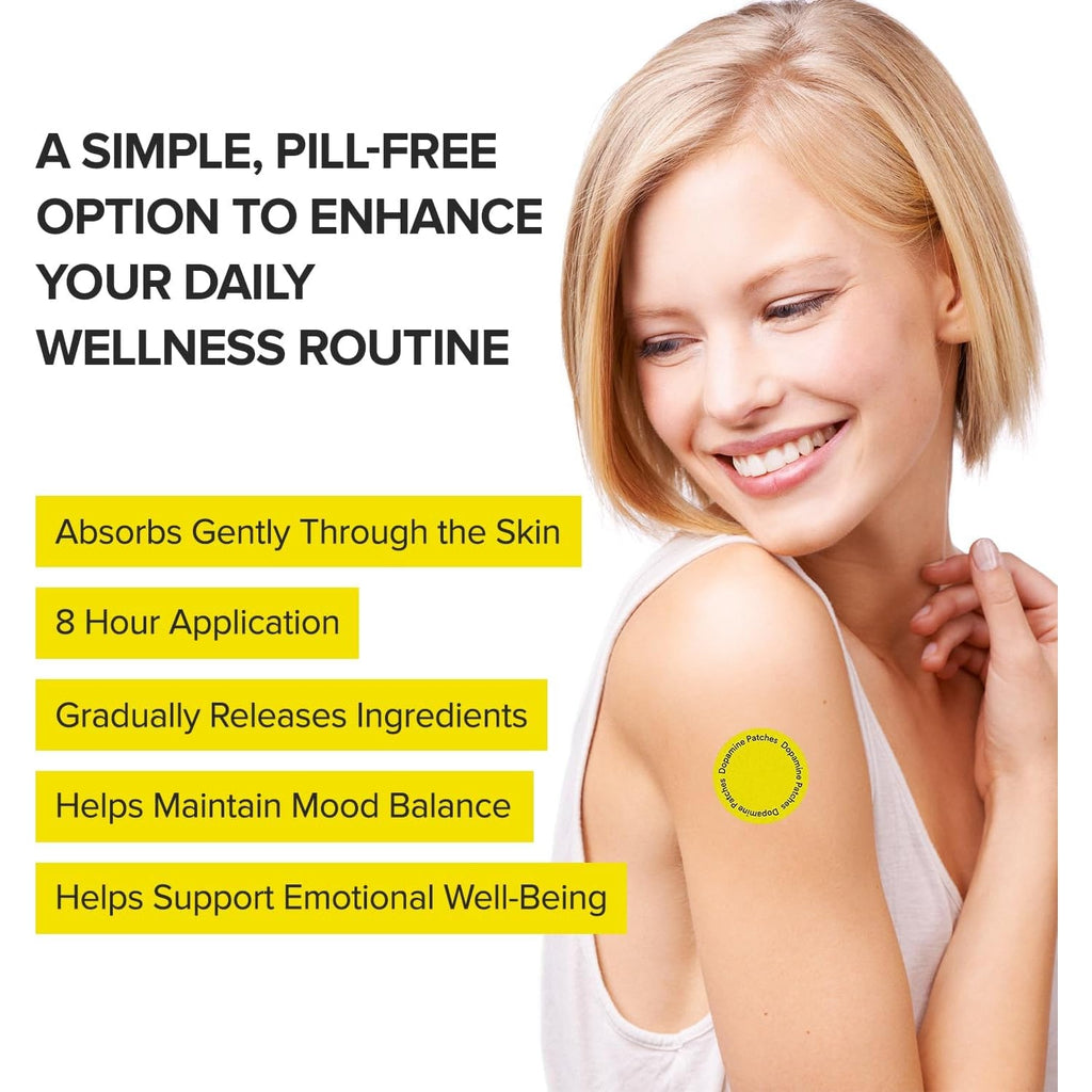 Dopamine Patches Extra Strength: Wellness Support 30 Patches - Plant-Based Formula