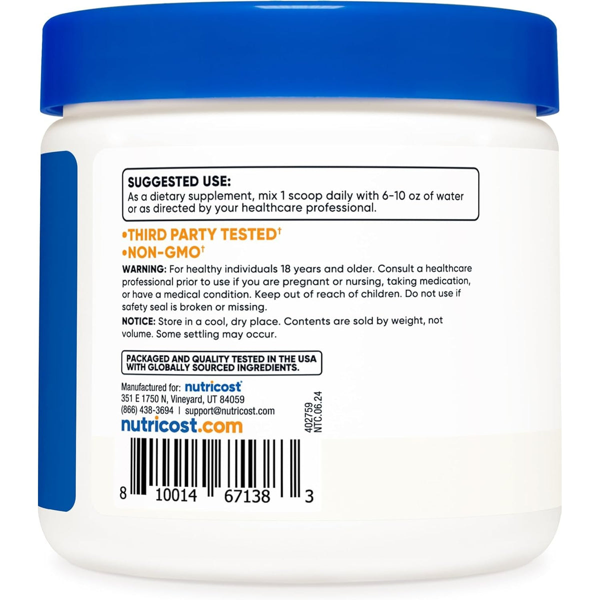 Nutricost L-Serine Powder, 113 Servings (.5LB) - 2,000 MG per Serving - Non-Gmo, Gluten Free