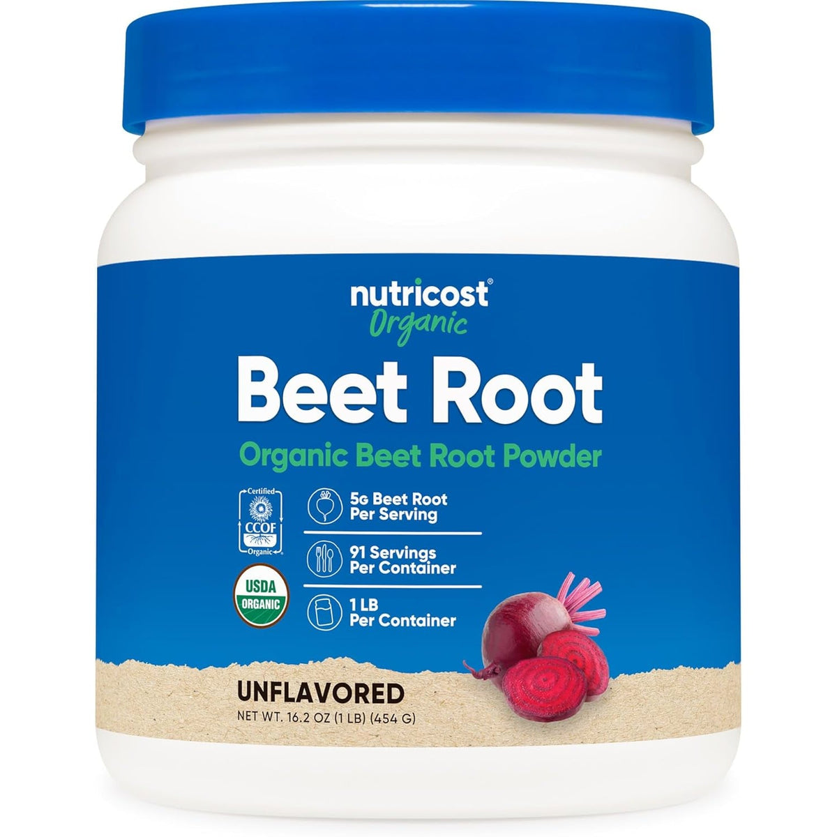 Nutricost Organic Beet Root Powder 1 LB - Vegan, Superfood, Certified USDA Organic