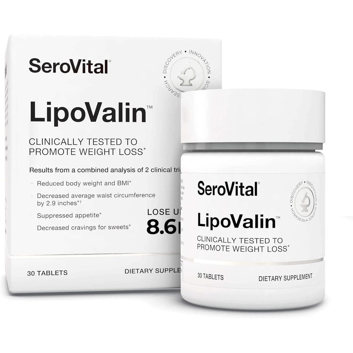Serovital Lipovalin Clinically Validated Weight Loss Pills for Women Diet Pill, Appetite Suppressant, Stimulant-Free Weight Loss Supplement - 30 Count (30 Tablets)
