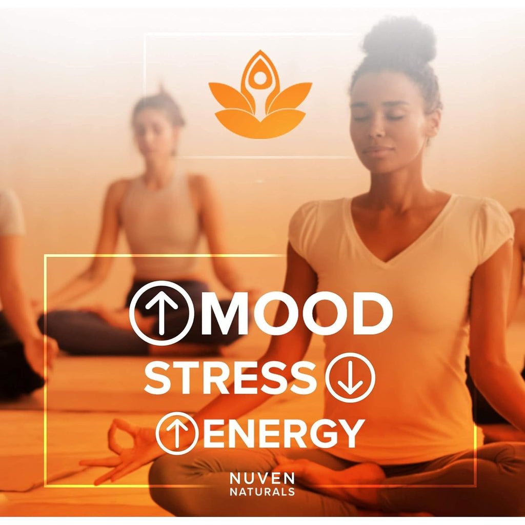 Nuven Naturals Adrenal Support - Cortisol Manager & Adrenal Support Supplements with Ashwagandha Extract, Rhodiola Rosea, Holy Basil to Help Stress, Fatigue & Energy | Adaptogens | 90 Capsules
