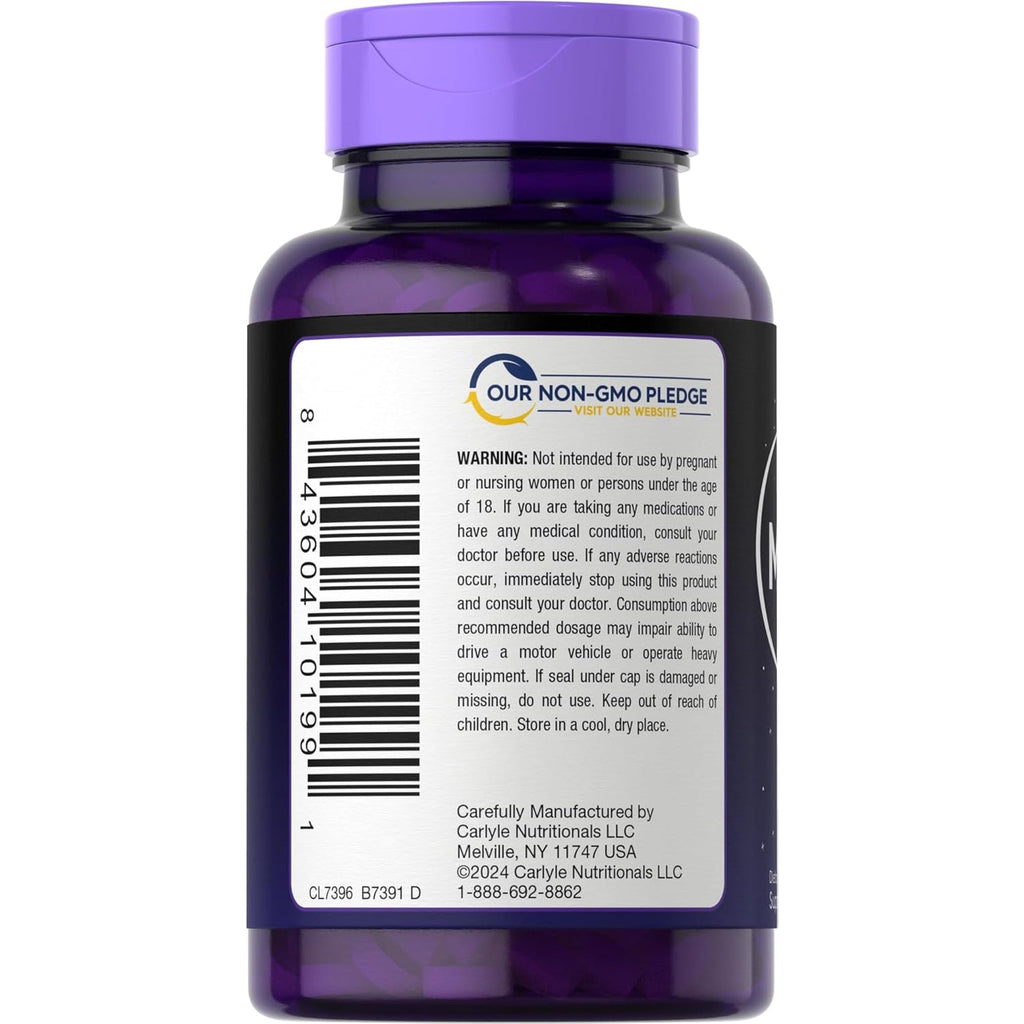 Carlyle Melatonin 12 Mg Fast Dissolve 300 Tablets | Drug Free | Natural Berry Flavor | Vegetarian, Non-Gmo, Gluten Free