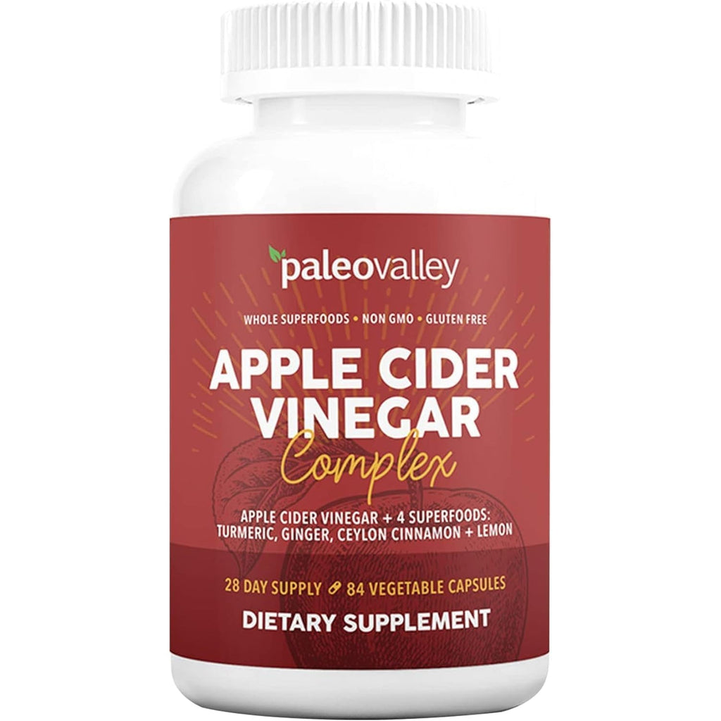 Paleovalley Apple Cider Vinegar Complex with Superfoods - Turmeric, Ginger, Ceylon Cinnamon and Lemon - 84 Vegetable Capsules