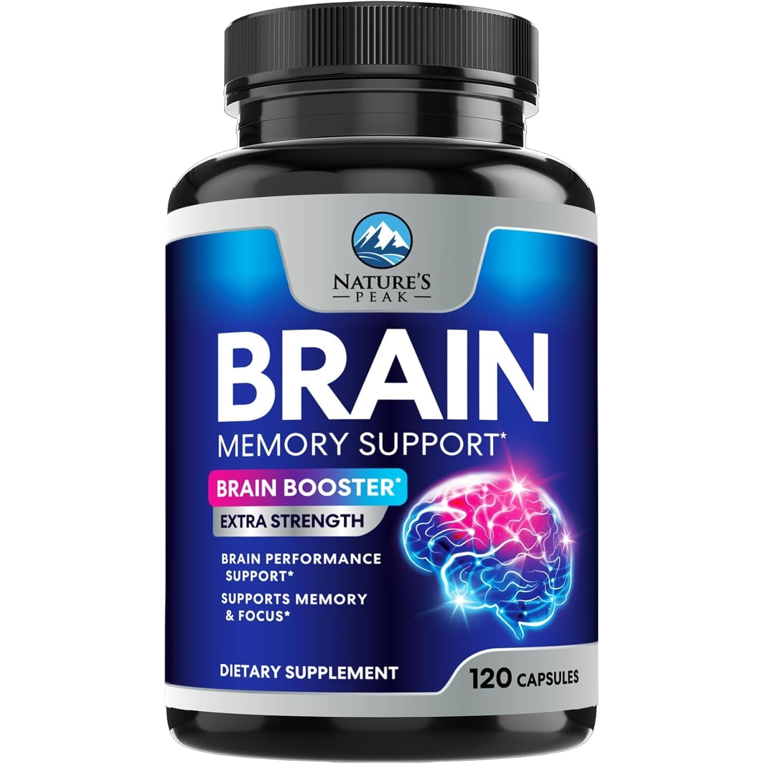 Brain Memory Supplement Pills - 3X Strength Nootropics for Concentration, Clarity & Focus Support - Brain Health Cognitive Vitamins with Bacopa, Phosphatidylserine & DMAE, Brain Booster, 120 Capsules