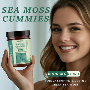 Sea Moss Gummies 16-In-1, with Black Seed Oil, Ashwagandha & Elderberry | Organic Irish Sea Moss Supplement for Men & Women | Daily Support with Manuka, Burdock Root & Vitamins C & D3, 30 Gummies