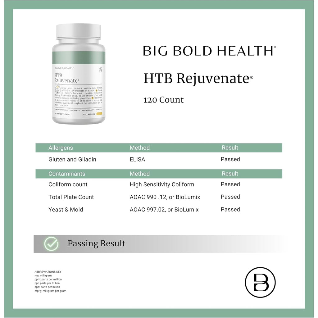 BIG BOLD HEALTH HTB Immune Rejuvenate - Himalayan Tartary Buckwheat - Polyphenols Supplement for Immune Support - Gluten Free, Dairy Free, Non-Gmo Formula - 120 Vegetarian Capsules (2 Month Supply)