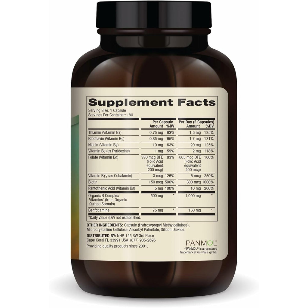 Dr. Mercola Vitamin B Complex with Benfotiamine - Supports Cellular, Brain & Immune Health - Non-Gmo, Gluten-Free & Soy-Free - 180 Capsules (90 Servings)