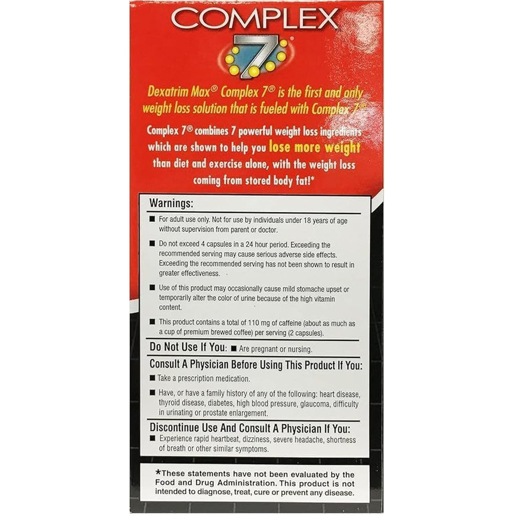 ILIOS Dexatrim Max Appetite Suppressant for Weight Loss – 1 Pack Weight Loss Pills for Women & Men, Fat Burner Supplement to Reduce Hunger, Complex 7 Formula, 60 Capsules Packaging