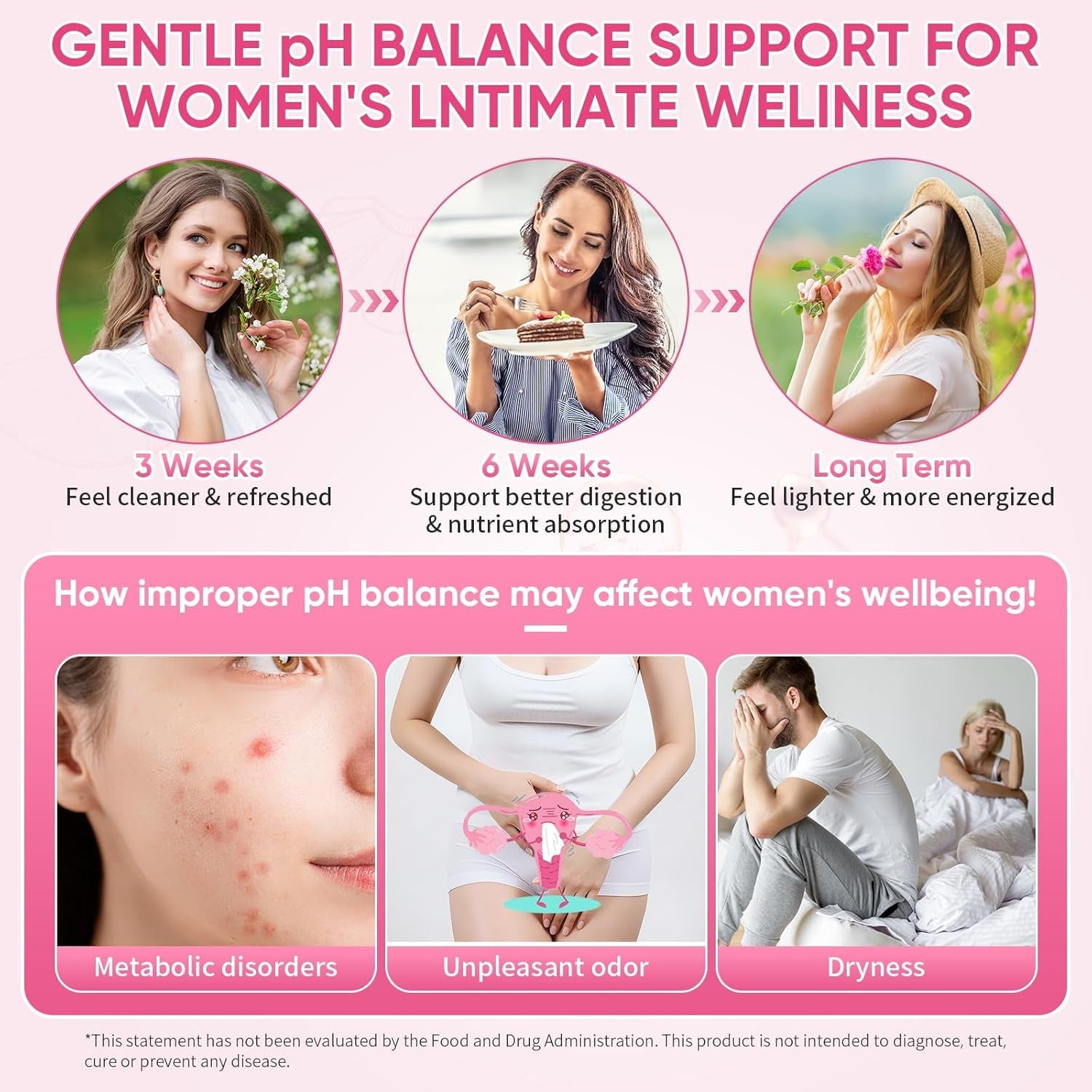 Feminine Probiotics Gummies with Slippery Elm - 60 Pineapple Gummies for Women Ph Balance, Vaginal Probiotics Supports Flora, Gut Health & Immune System, Prebiotics & Lactobacillus Blend (Pineapple)