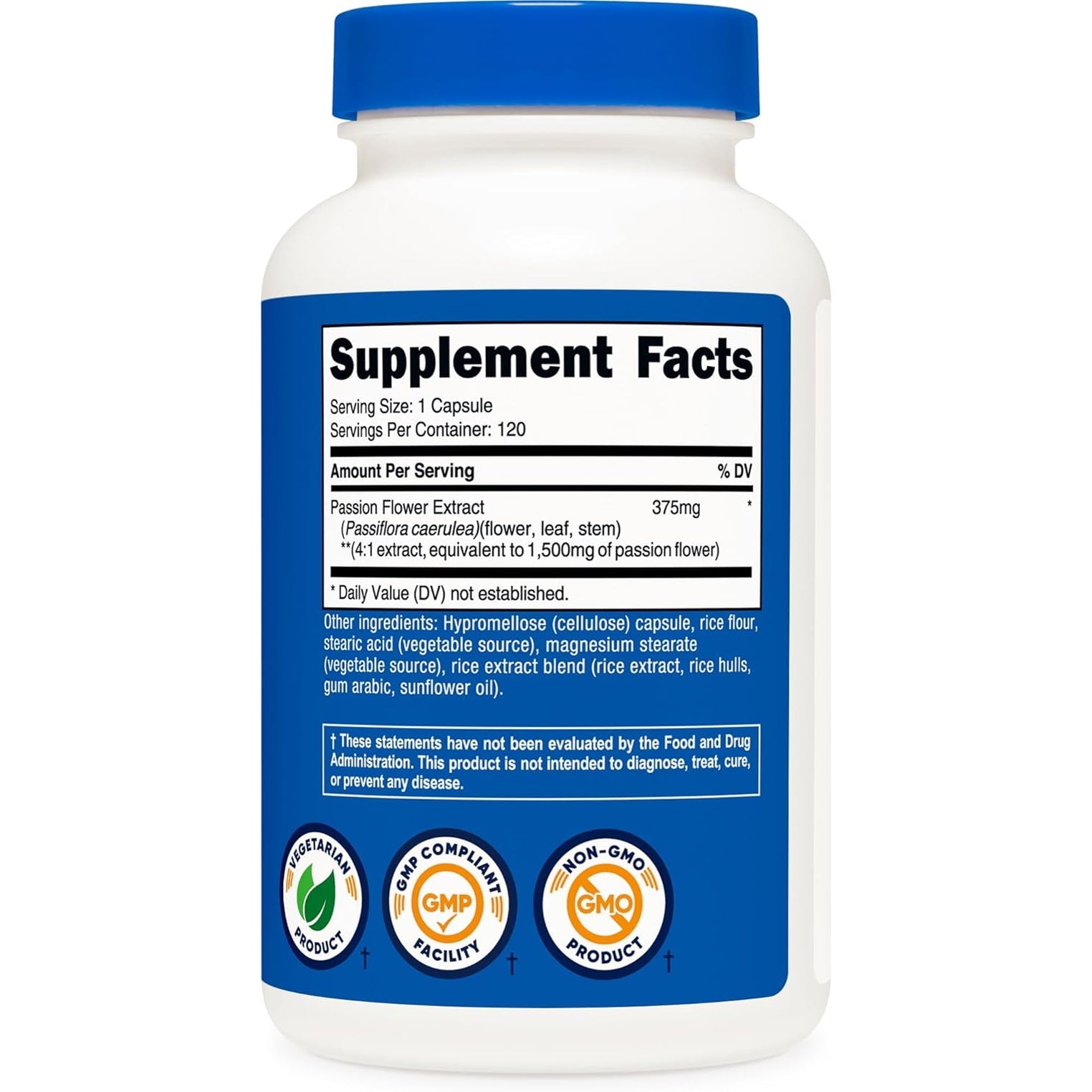 Nutricost Passion Flower Extract 120 Capsules for 120 Servings per Bottle - Gluten Free, Non-Gmo, and Vegetarian Friendly