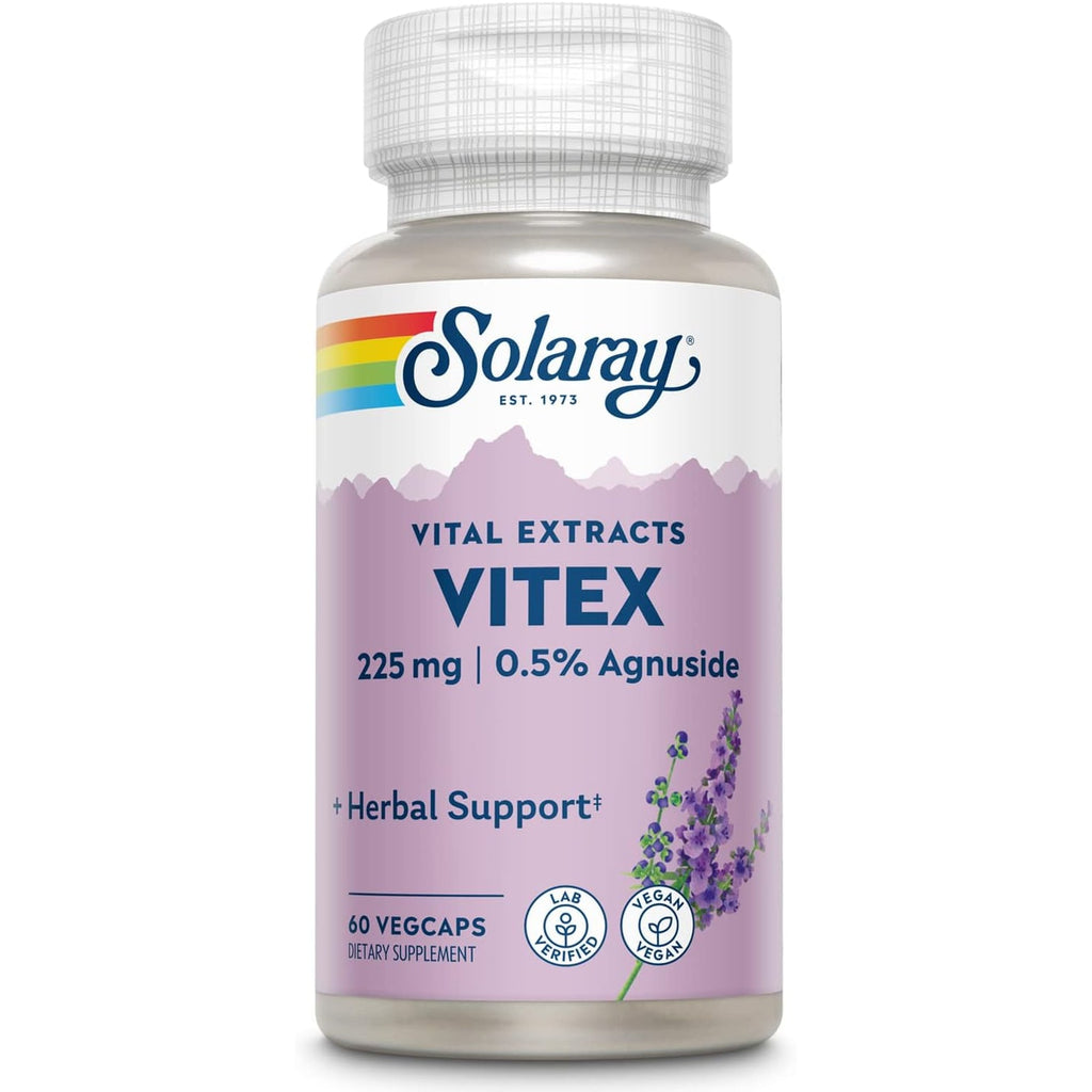 SOLARAY Vitex Berry Extract 225 Mg - Chasteberry Supplement for Women - Traditional Hormone Balance Support - Chaste Tree Berry - Vegan, Lab Verified - 60 Servings, 60 Vegcaps