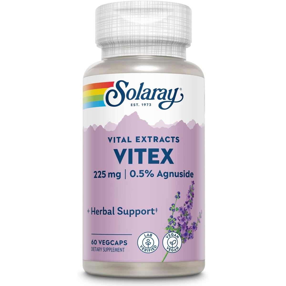 SOLARAY Vitex Berry Extract 225 Mg - Chasteberry Supplement for Women - Traditional Hormone Balance Support - Chaste Tree Berry - Vegan, Lab Verified - 60 Servings, 60 Vegcaps