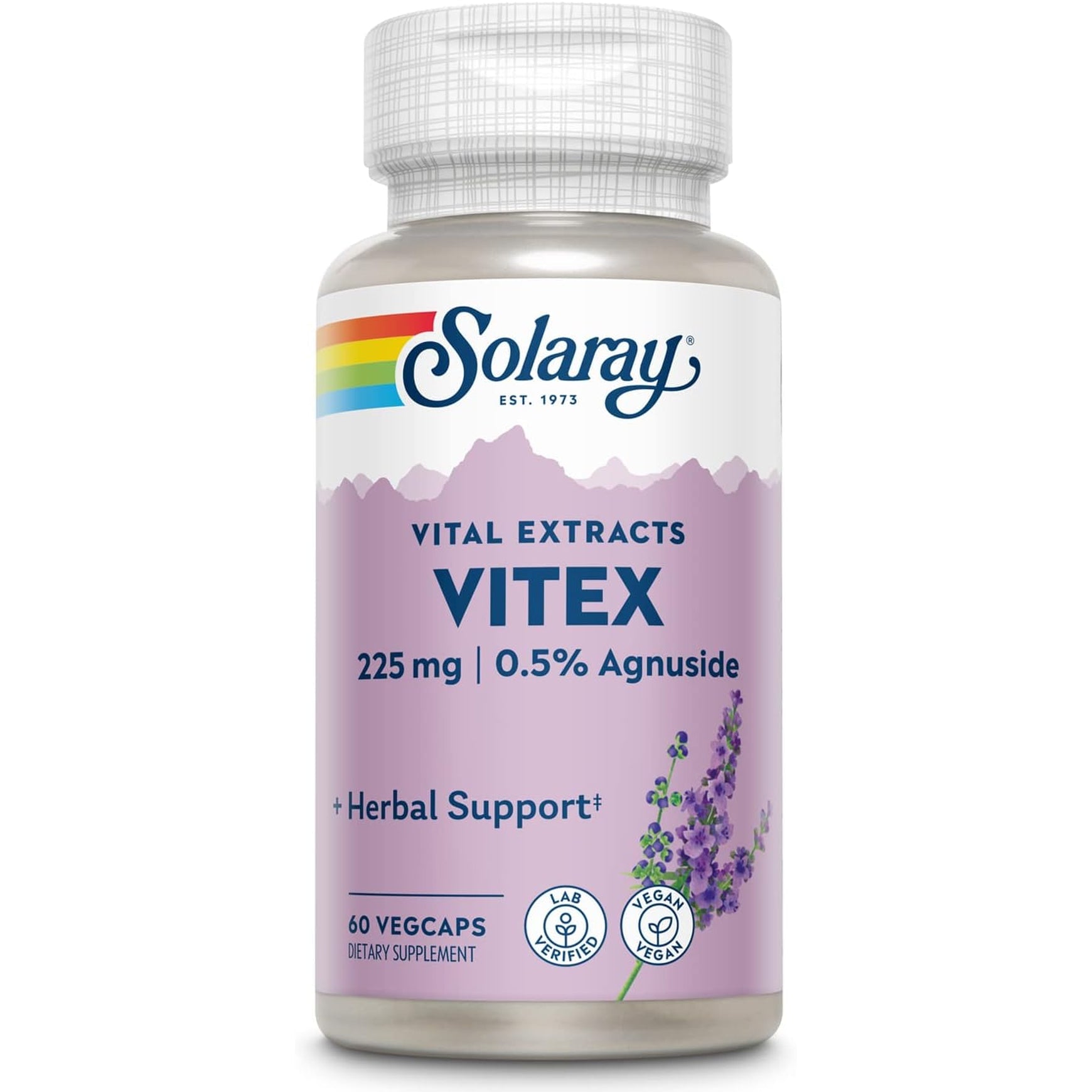 SOLARAY Vitex Berry Extract 225 Mg - Chasteberry Supplement for Women - Traditional Hormone Balance Support - Chaste Tree Berry - Vegan, Lab Verified - 60 Servings, 60 Vegcaps