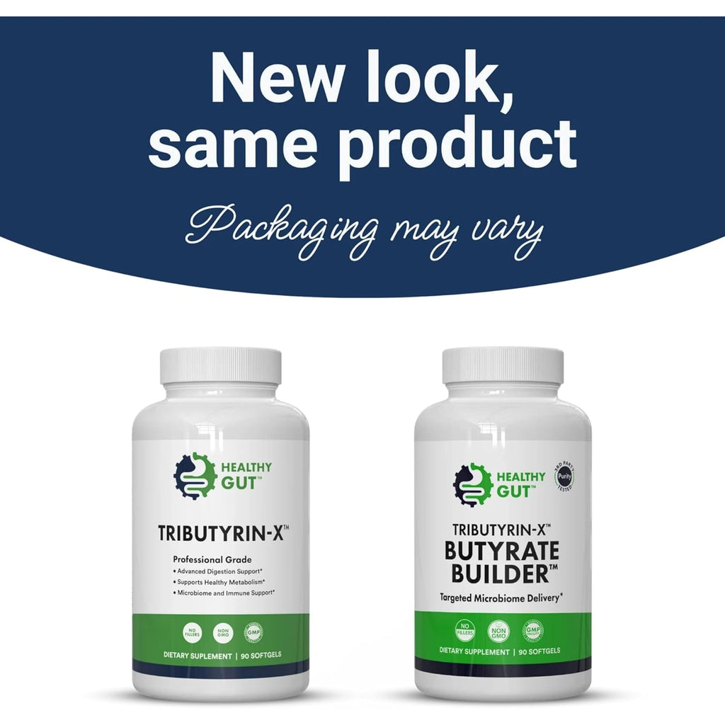Healthy Gut Tributyrin-X | Most Bioavailable Butyrate Supplement for Gut Health & Leaky Gut Support | 99% Pure W/Zero Odor | 90 Softgels