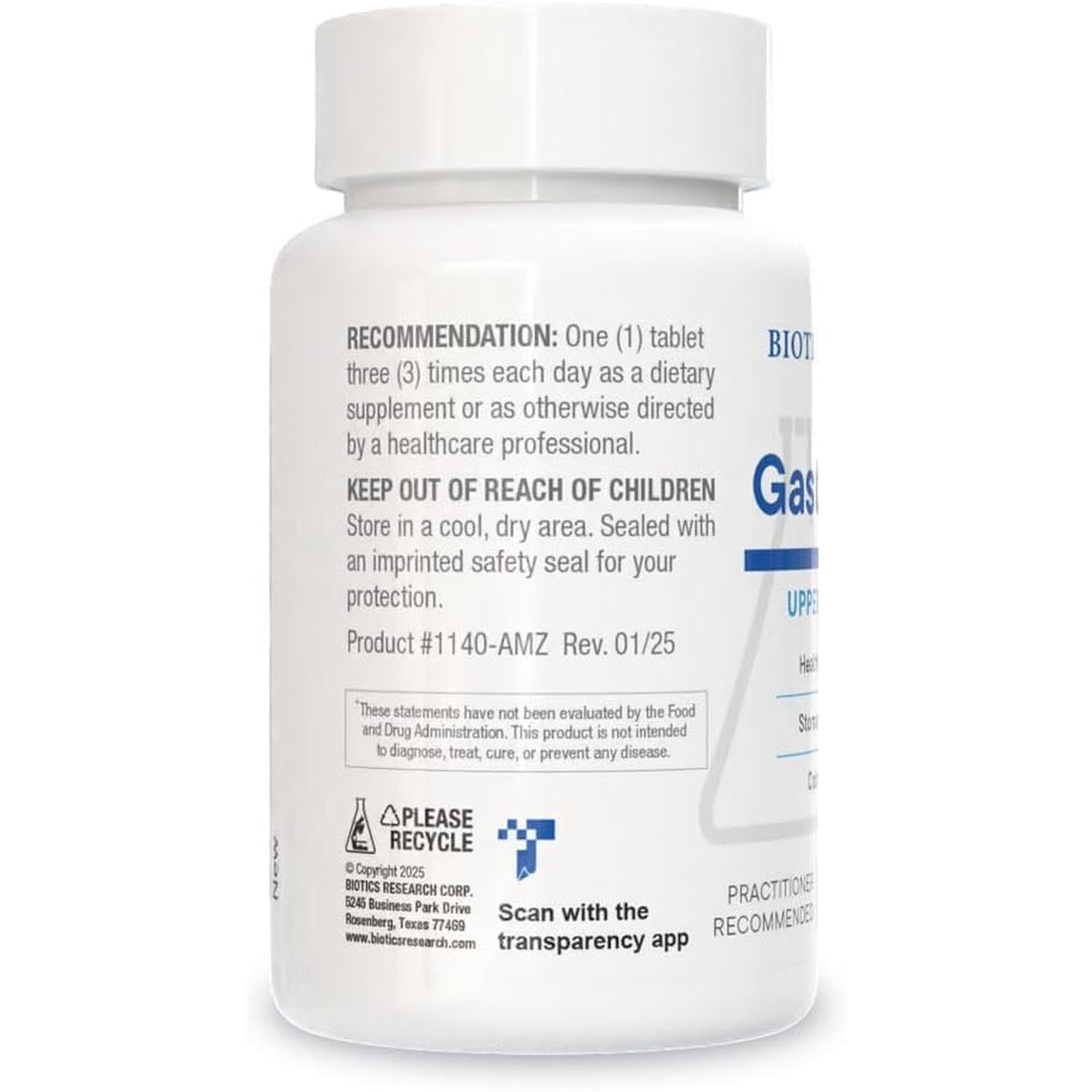 Biotics Research Gastrazyme™ Digestive Support - Supplies Vitamin U Complex, Chlorophyllins, Gamma Oryzanol (From Rice) Supplement Supports Gastrointestinal Health & Gut Lining - 90 Tablets