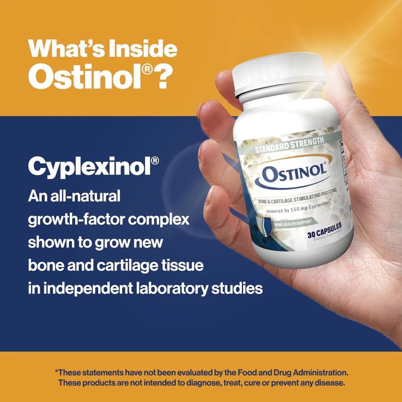 Ostinol Standard 150Mg - Bone & Joint Supplement | Stem Cell Activation Certified | Bio Active Protein Complex for Mild Bone Loss & Mild Joint Dysfunction - 30 Capsules