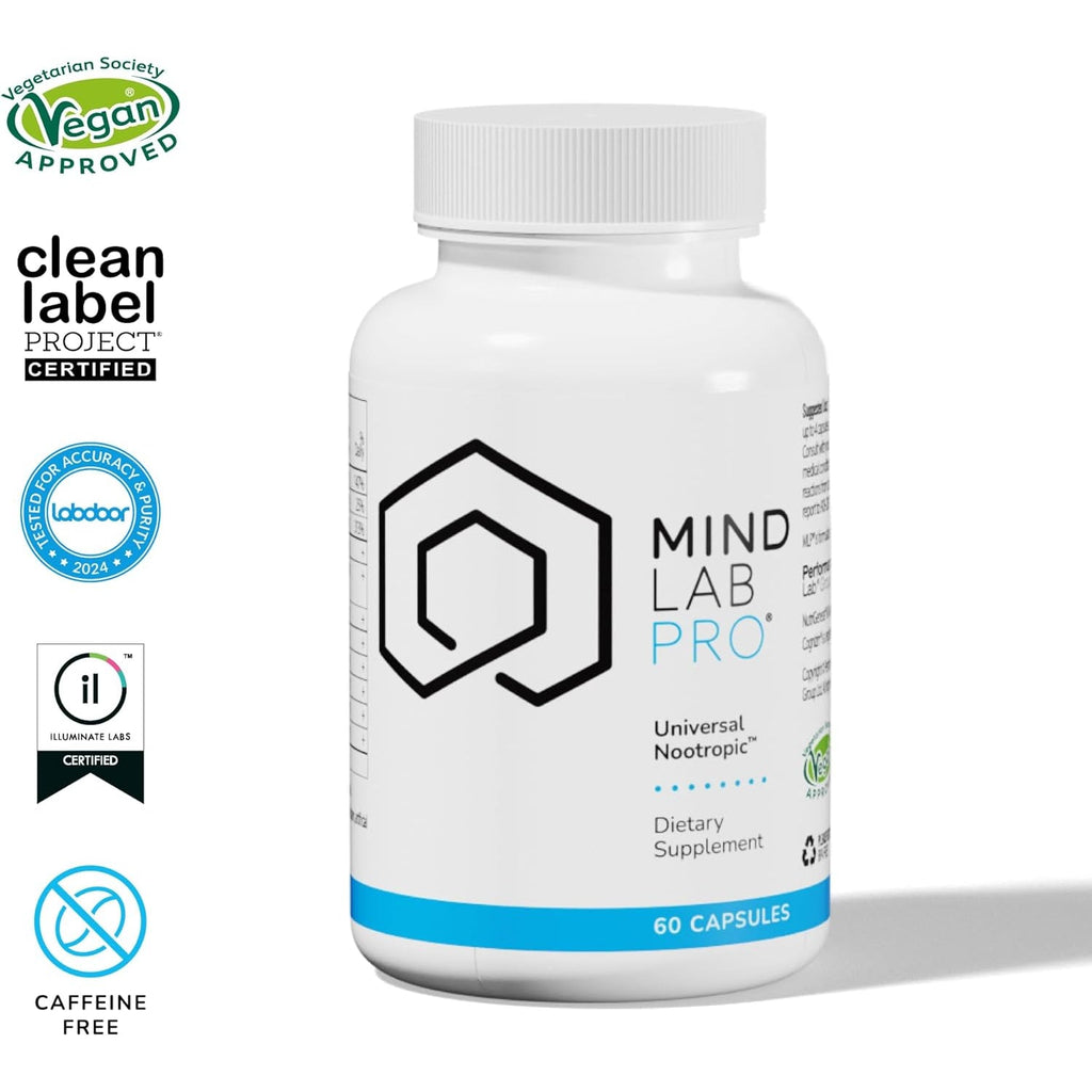 Mind Lab Pro® MLP® V4 Universal Nootropic™ Brain Booster Supplement for Focus, Memory, Clarity, Energy - 60-Count - Plant-Based, Naturally Sourced Memory Vitamins for Better Brain Health, Made in USA