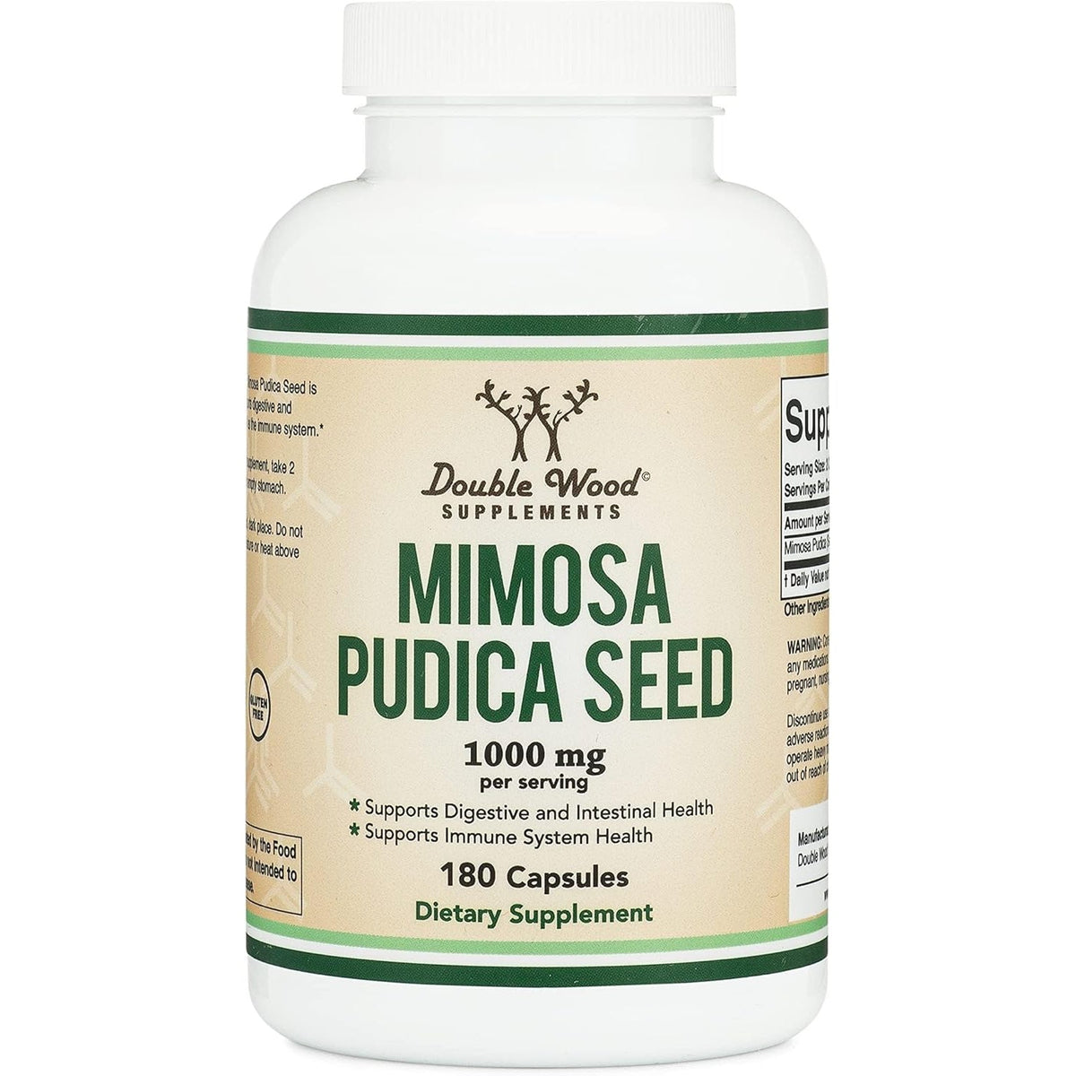 Mimosa Pudica Seed Capsules (180 Capsules, 3 Month Supply) 1000Mg, for Digestive Support, by Double Wood