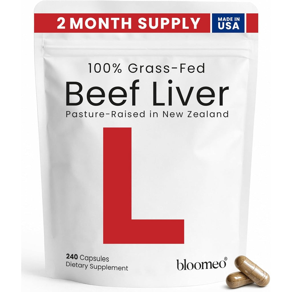 Beef Liver Capsules – Usa-Made (Value Pack) Whole Food Source of 30+ Bioavailable Nutrients: Vitamin A, B12, Folate, Heme Iron, Zinc for Energy, Immunity, Skin – 100% Grass-Fed Beef Organ Supplement