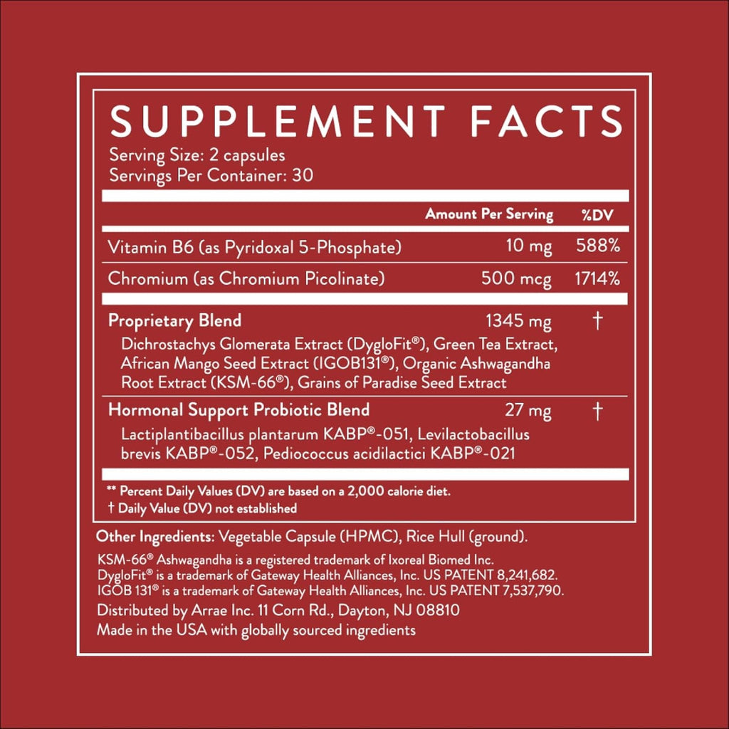 Arrae MB-1 45+, Natural Dietary Supplement, Control Appetite, Increase Energy, Support Healthy Metabolism, 60 Capsules