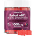Kindnature Berberine Gummies 1000Mg with Ceylon Cinnamon & Resveratrol – 6-In-1 Blood Sugar Support Supplement – Metabolism & Weight Wellness – Sugar-Free, Vegan, Non-Gmo