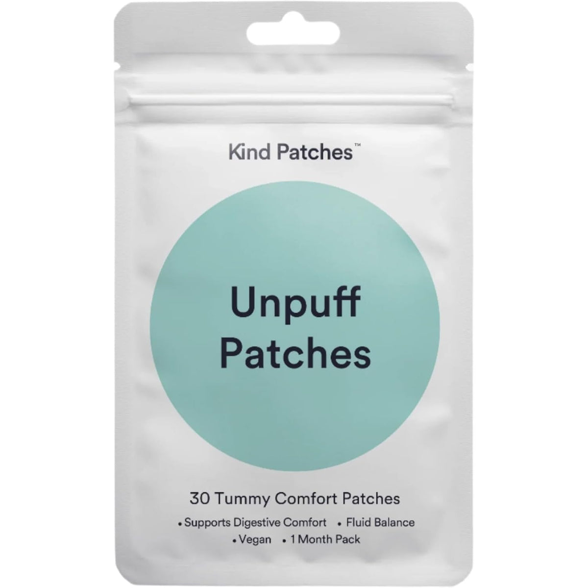 Kind Patches Unpuff Patches with Dandelion Root, Fennel, Artichoke, Ginger, and Turmeric Extract - Vegan - 30 Count