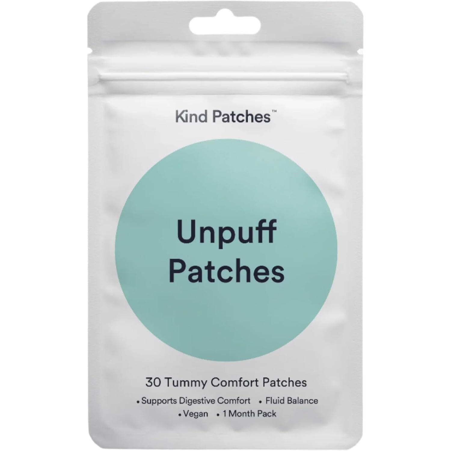 Kind Patches Unpuff Patches with Dandelion Root, Fennel, Artichoke, Ginger, and Turmeric Extract - Vegan - 30 Count