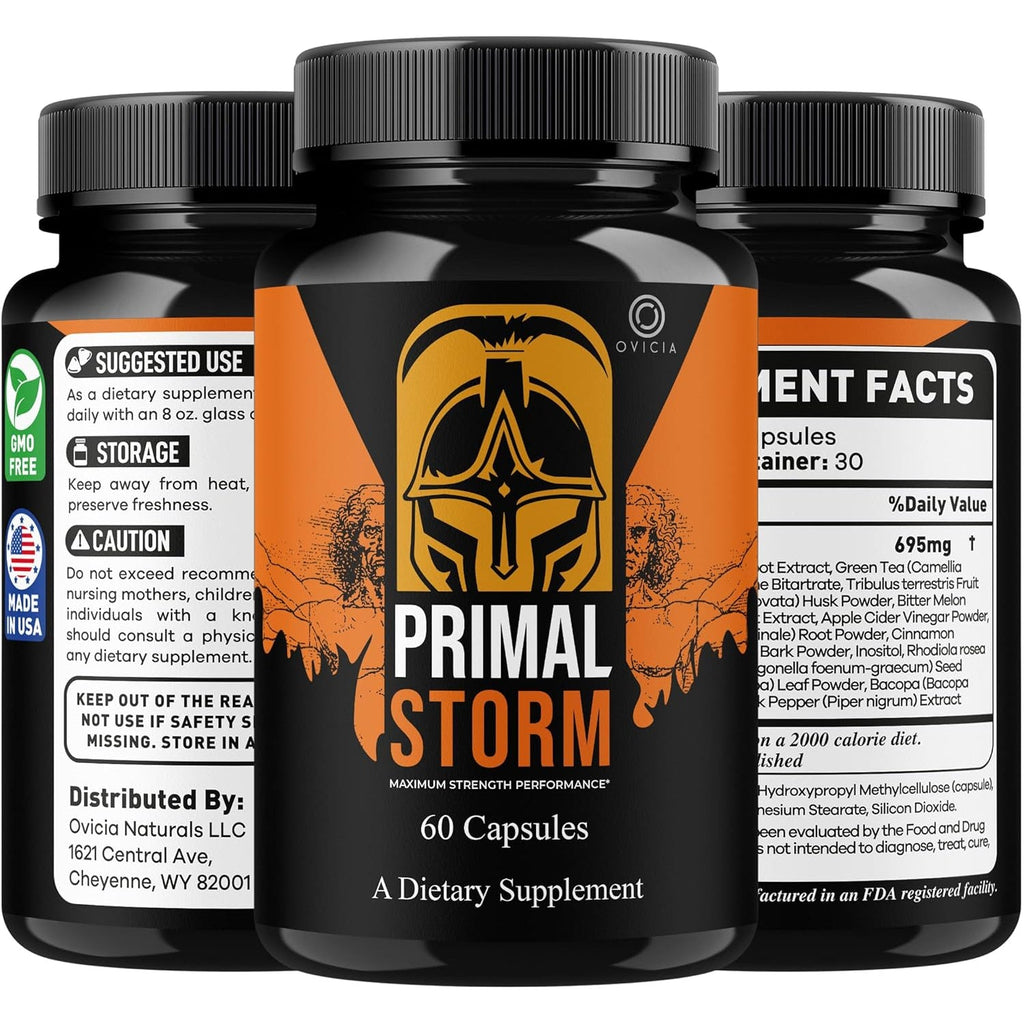 Primal Storm Capsules - Advanced Primalstorm Pills Premium Formula Support All Natural Ingredients Maximum Strength, Daily Vitamins for Health & Wellness Reviews, 60 Capsules for 1 Month