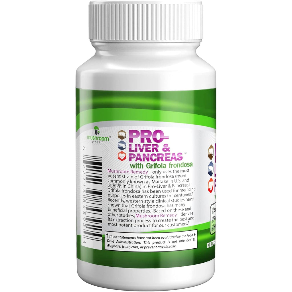 Pro-Liver & Pancreas | Best All-Natural Herbal Supplement for Pancreas & Liver Support, Detox, Clinically Studied Grifola Frondosa Mushroom Extract, Vegan, NON-GMO, USA Made, 60 Tablets