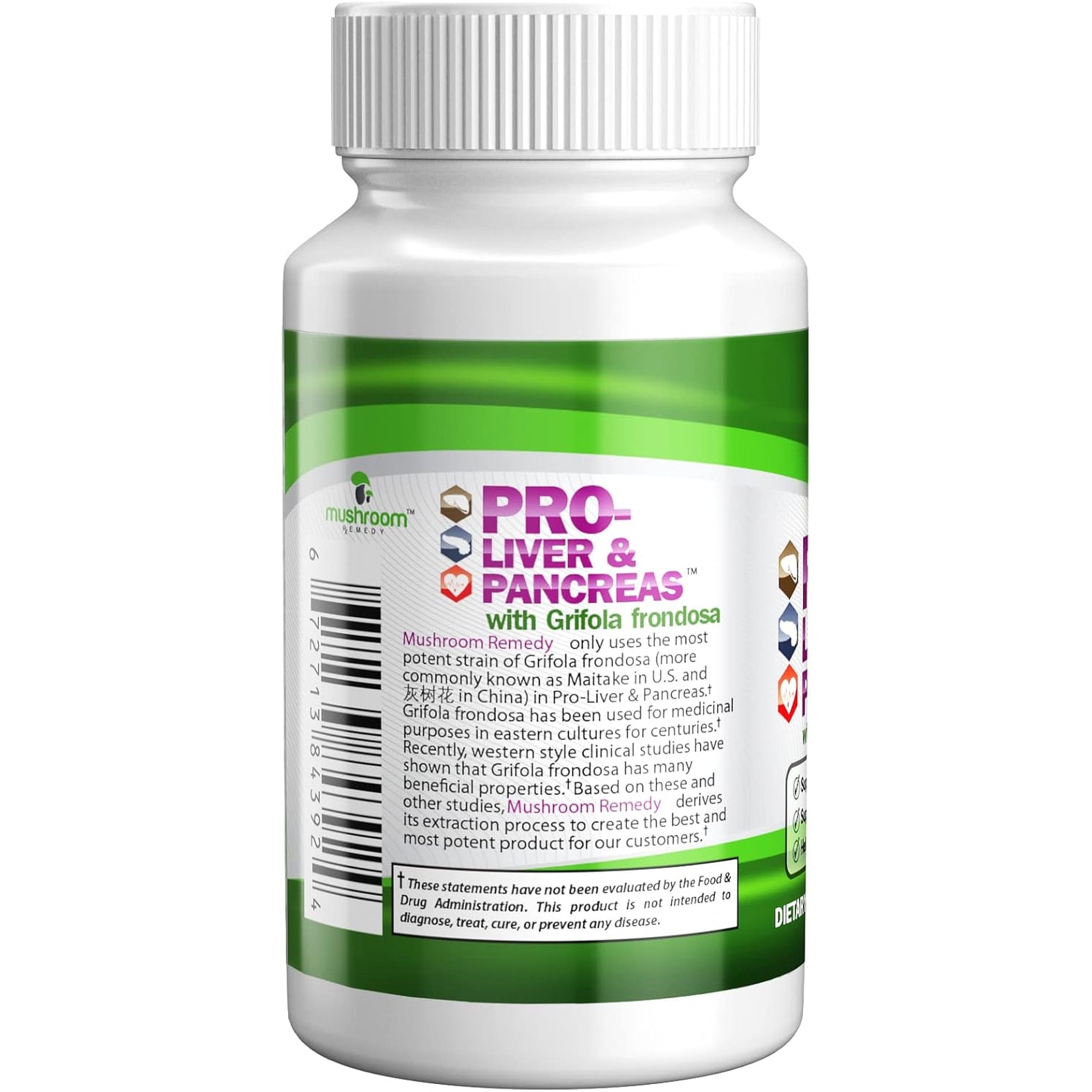 Pro-Liver & Pancreas | Best All-Natural Herbal Supplement for Pancreas & Liver Support, Detox, Clinically Studied Grifola Frondosa Mushroom Extract, Vegan, NON-GMO, USA Made, 60 Tablets