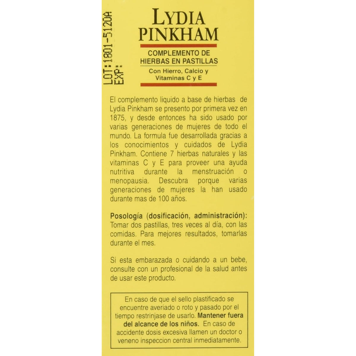 Lydia Pinkham Herbal Supplement Tablets for Menstruation and Menopause Support, 72 Count