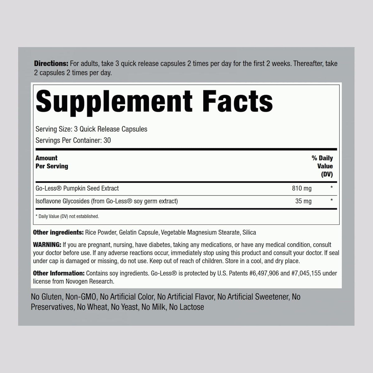 Piping Rock Bladder Control Pills for Women and Men | 90 Capsules | Maximum Strength Formula | Pumpkin Seed Extract | Non-Gmo, Gluten Free Supplement