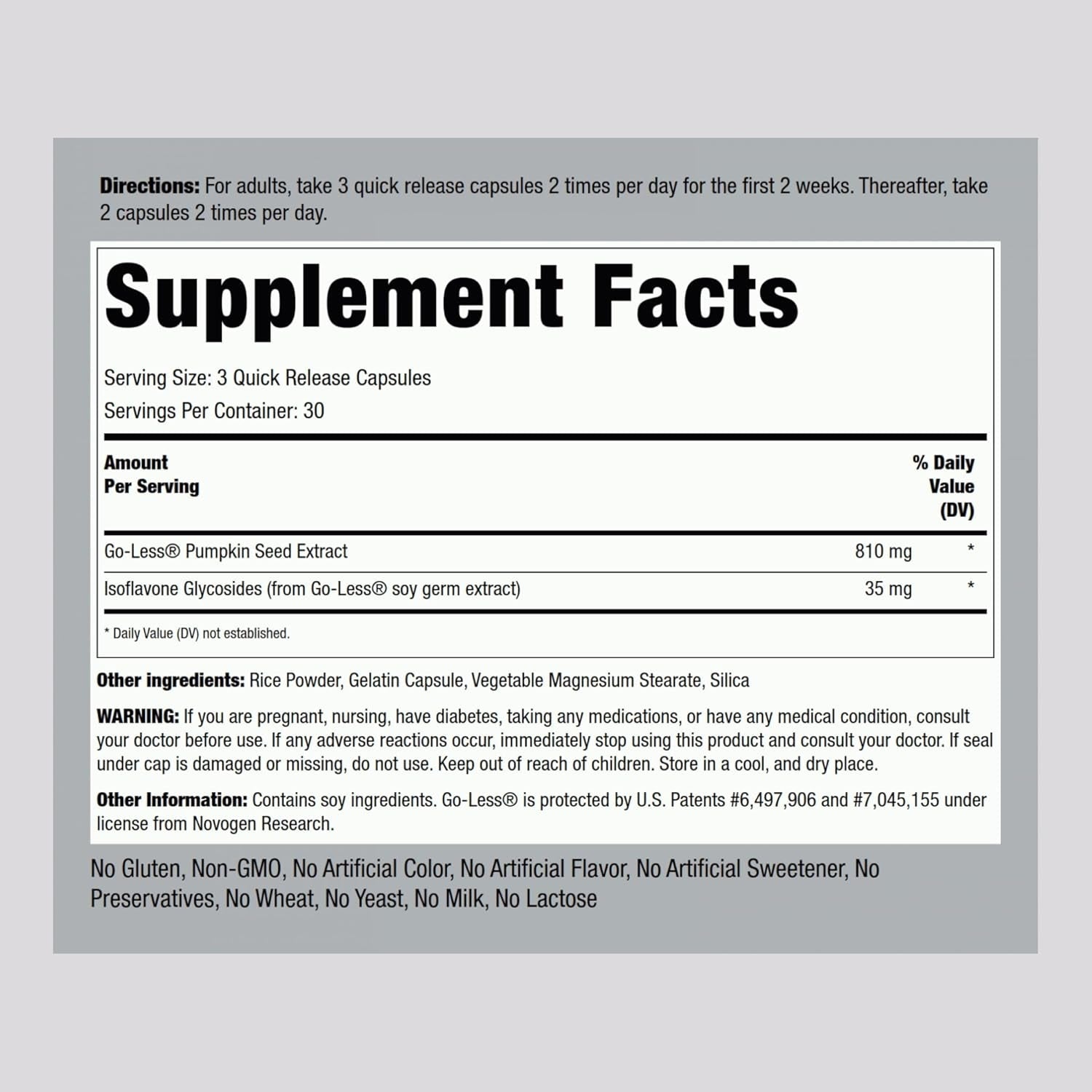Piping Rock Bladder Control Pills for Women and Men | 90 Capsules | Maximum Strength Formula | Pumpkin Seed Extract | Non-Gmo, Gluten Free Supplement