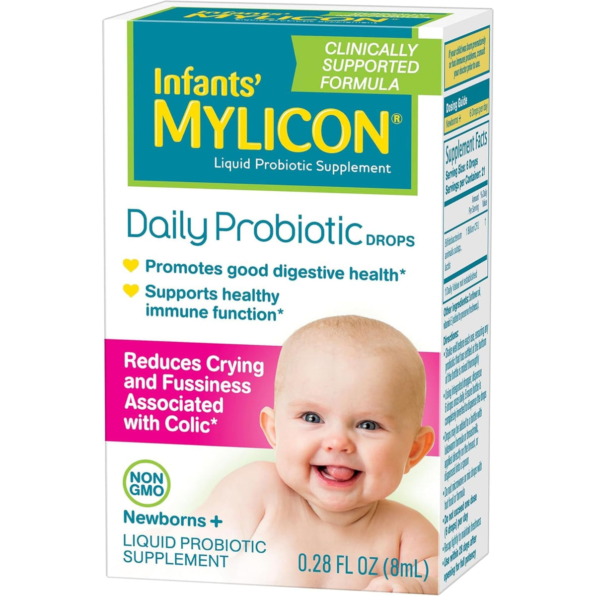 Infants' Mylicon Daily Probiotic Drops, for Colic and Fussiness, 8Ml, 21 Daily Doses