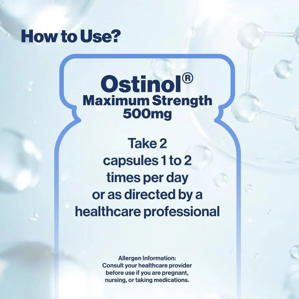 ZYCAL Ostinol Maximum Strength 500 Mg - Bone & Joint Supplement for Intense Bone Loss and Joint Dysfunction - 60 Capsules