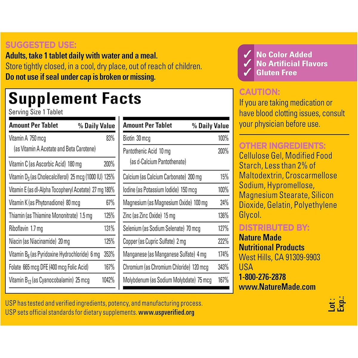 Nature Made Multivitamin for Women 50+ No Iron, Multivitamins for Women 50 Plus, Daily Nutritional Support, Nature Made Multi Vitamins, 90 Tablets, 90 Day Supply